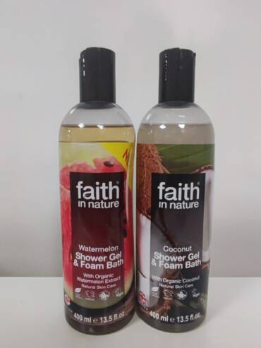 Faith in Nature Coconut and Watermelon shower gel and foam Bath 370x493